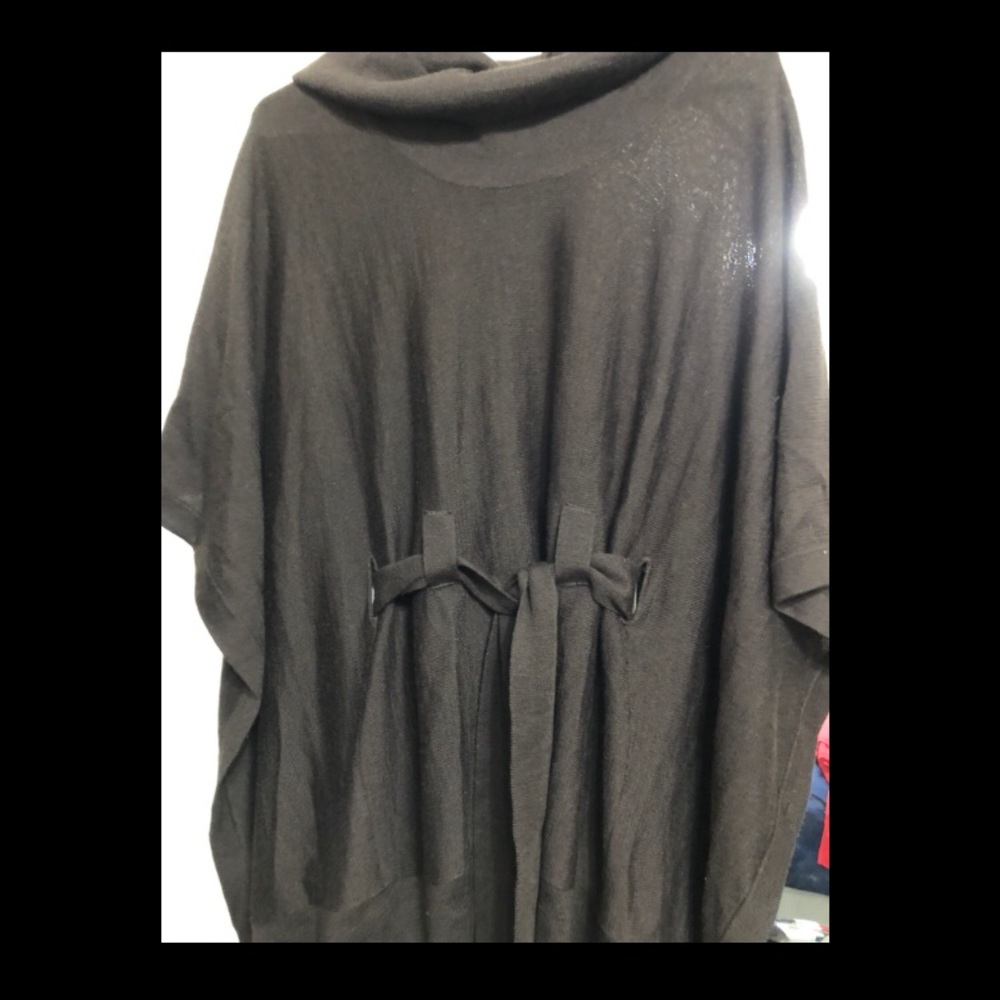 Brown tie poncho